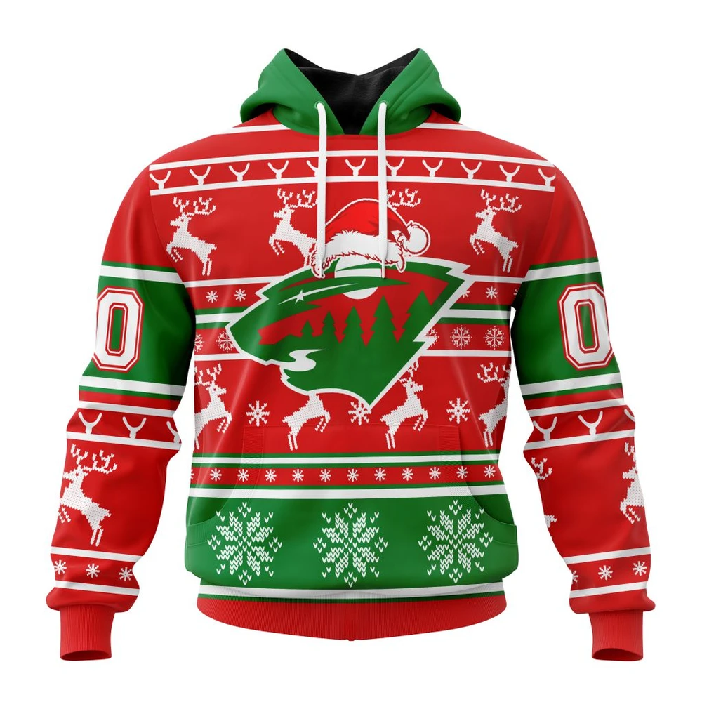 Hoodie NHL Minnesota Wild, Specialized Unisex Christmas Is Coming V02 QTNHL080524A2960HD