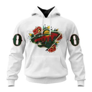 Hoodie NHL Minnesota Wild, Specialized Unisex Kits Dia De Muertos QTNHL080524A2860HD
