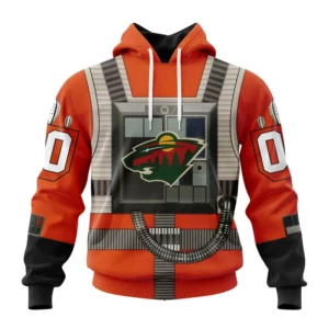 Hoodie NHL Minnesota Wild Star Wars Rebel Pilot Design St2201 QTNHL080524A2327HD