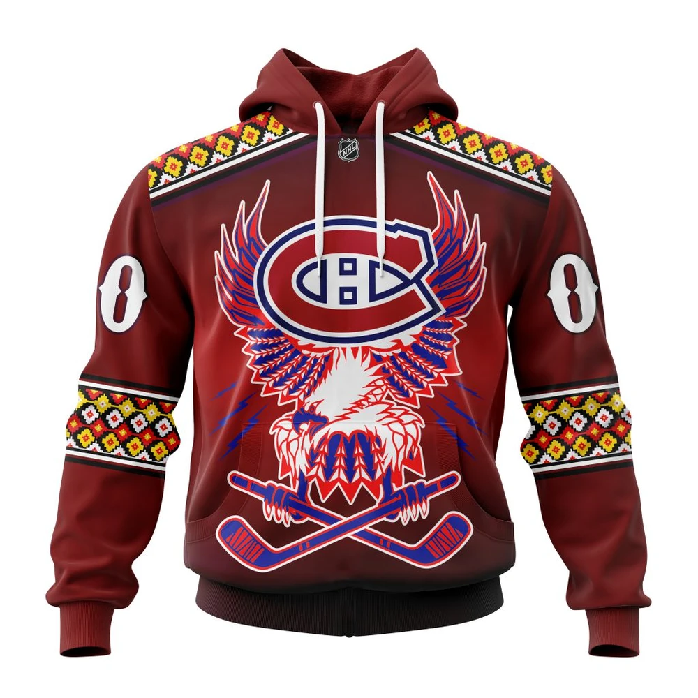 Hoodie NHL Montreal Canadien, Celebrate Indigenous Culture With Specialized Wasac Night V0122 QTNHL080524A3975HD