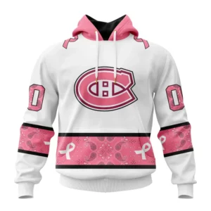 Hoodie NHL Montreal Canadiens In Classic Style With Paisley! In October We Wear Pink Breast Cancer QTNHL080524A1672HD