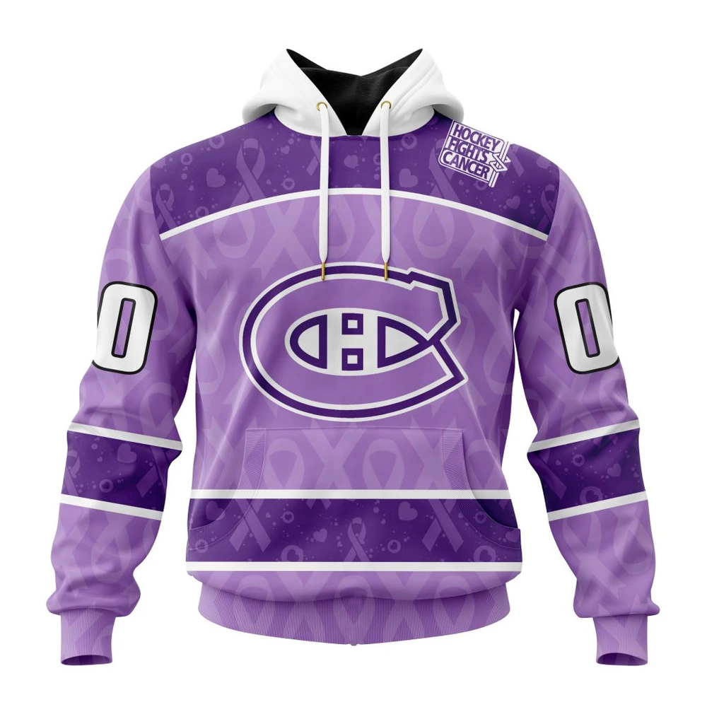 Hoodie NHL Montreal Canadiens New Lavender Hockey Fight Cancer St2301 QTNHL080524A1486HD