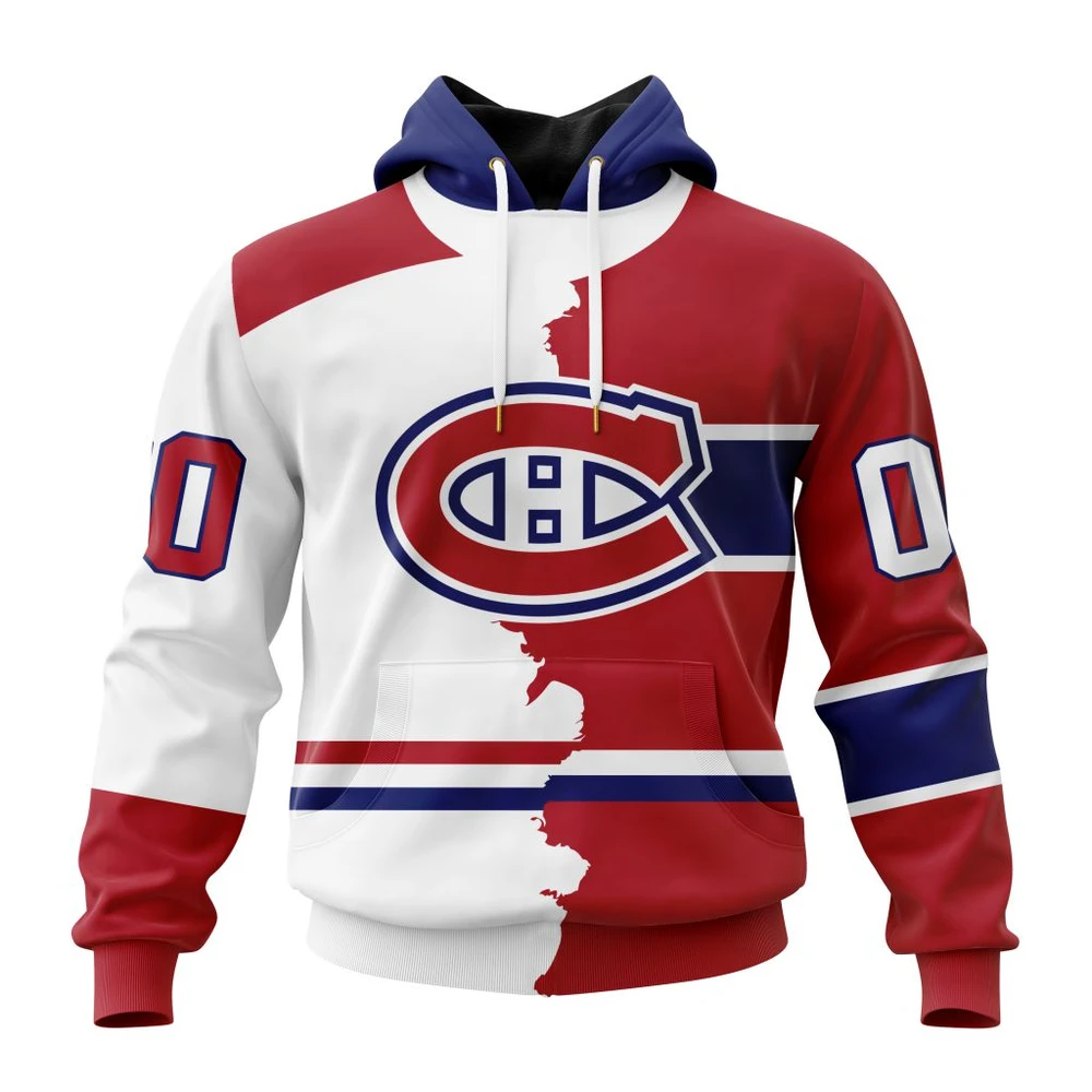 Hoodie NHL Montreal Canadiens Personalize Home Mix Away Kits QTNHL080524A1511HD