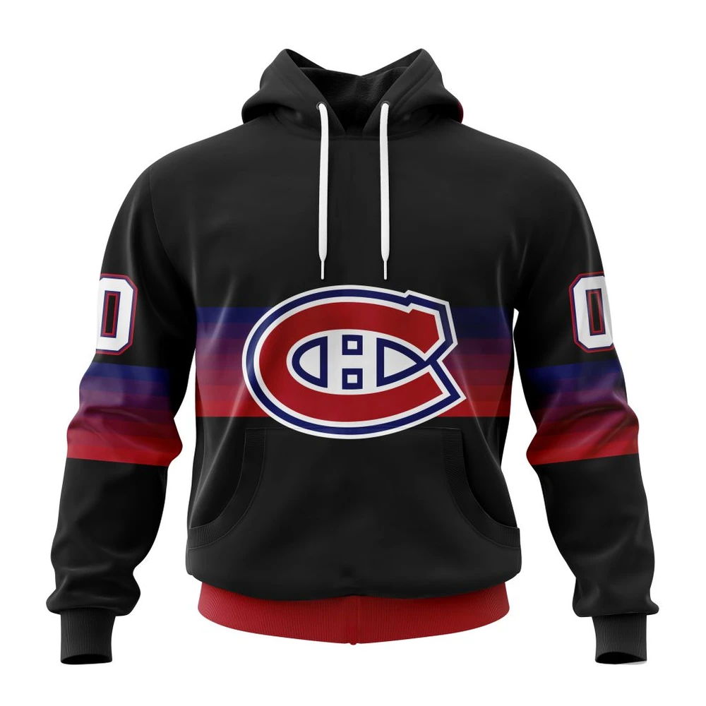 Hoodie NHL Montreal Canadiens Special Black And Gradient Design St2301 QTNHL080524A195HD