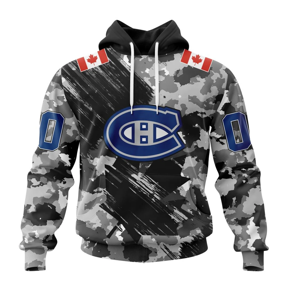 Hoodie NHL Montreal Canadiens Special Camo Armed Forces Design St2301 QTNHL080524A67HD