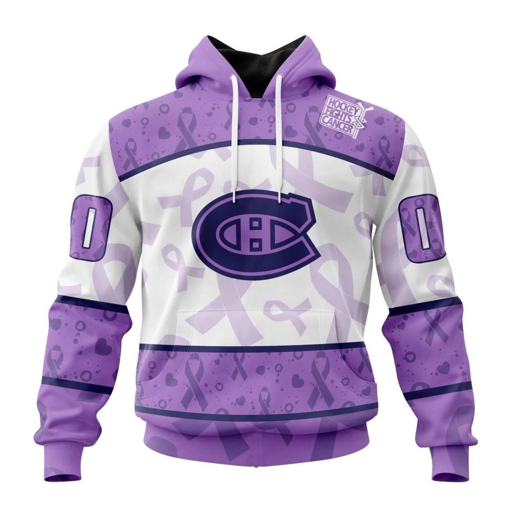Hoodie NHL Montreal Canadiens Special Lavender Fight Cancer St2201 QTNHL080524A52HD
