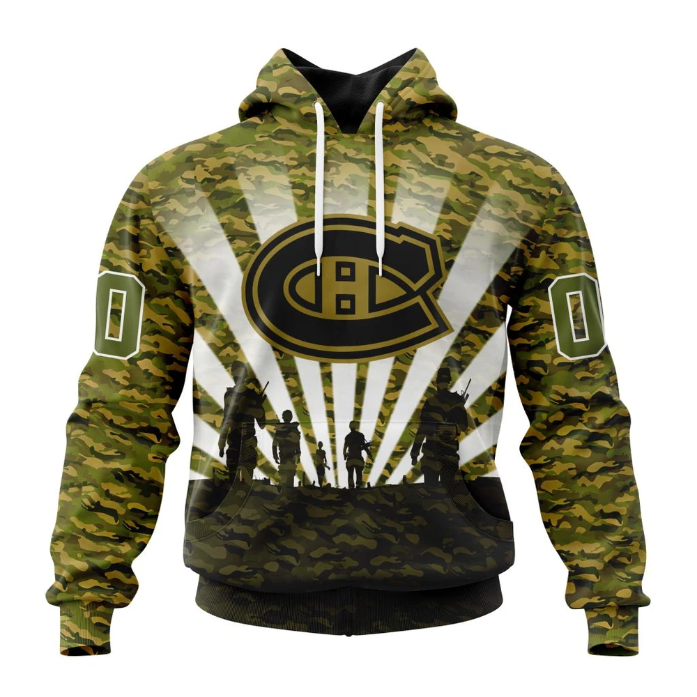 Hoodie NHL Montreal Canadiens Special Military Camo Kits For Veterans Day And Rememberance Day St2201 QTNHL080524A3463HD
