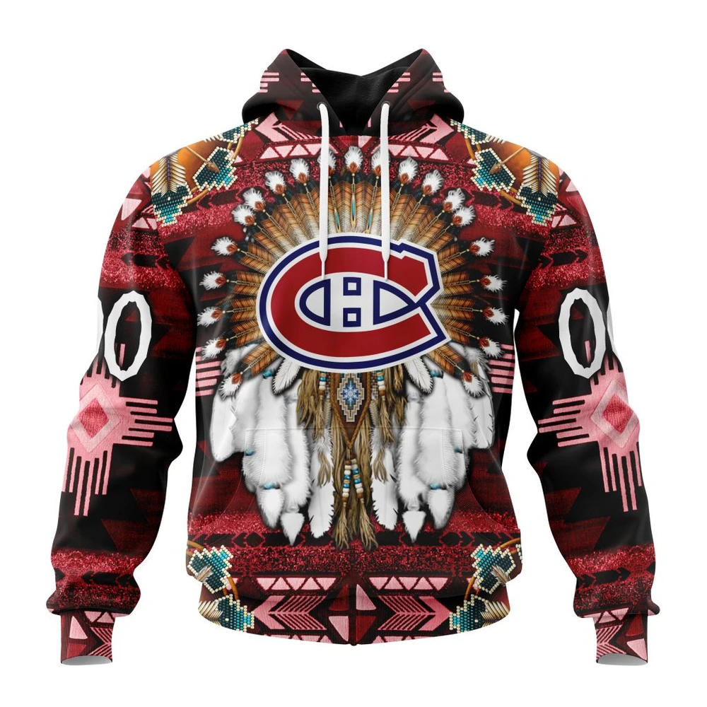 Hoodie NHL Montreal Canadiens Special Native Costume Design St2202 QTNHL080524A299HD