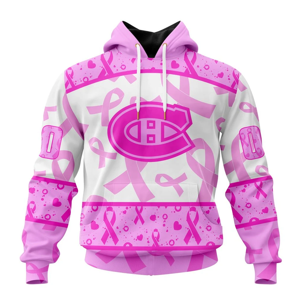 Hoodie NHL Montreal Canadiens Special Pink October Breast Cancer Awareness Month St2302 QTNHL080524A1864HD