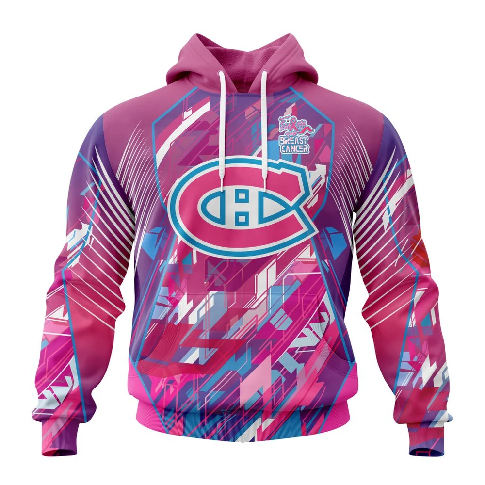 Hoodie NHL Montreal Canadiens, Specialized Design I Pink I Can! Fearless Again Breast Cancer QTNHL080524A3567HD