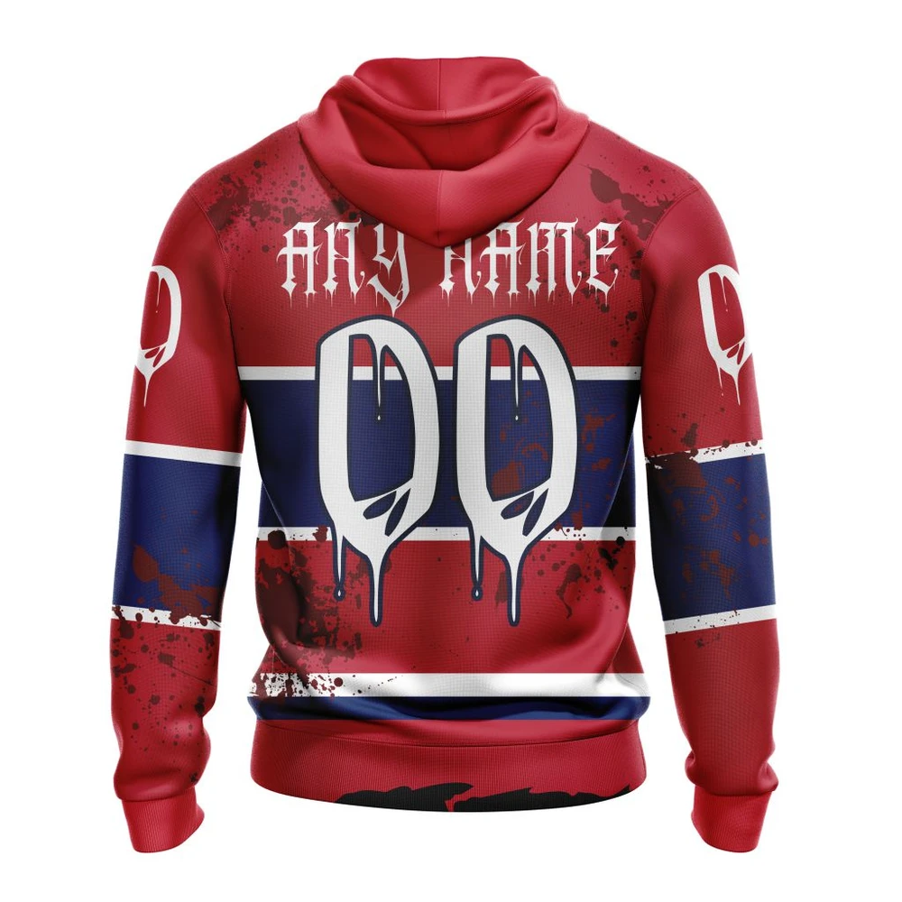 Hoodie NHL Montreal Canadiens, Specialized Design Jersey With Your Ribs For Halloween QTNHL080524A3507HD - Image 2