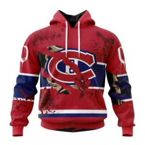 Hoodie NHL Montreal Canadiens, Specialized Design Jersey With Your Ribs For Halloween QTNHL080524A3507HD
