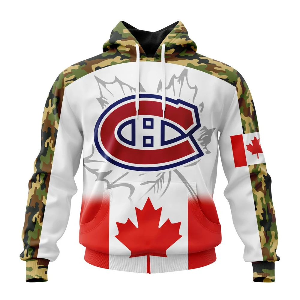 Hoodie NHL Montreal Canadiens, Specialized Design With Our Canada Flag QTNHL080524A3433HD