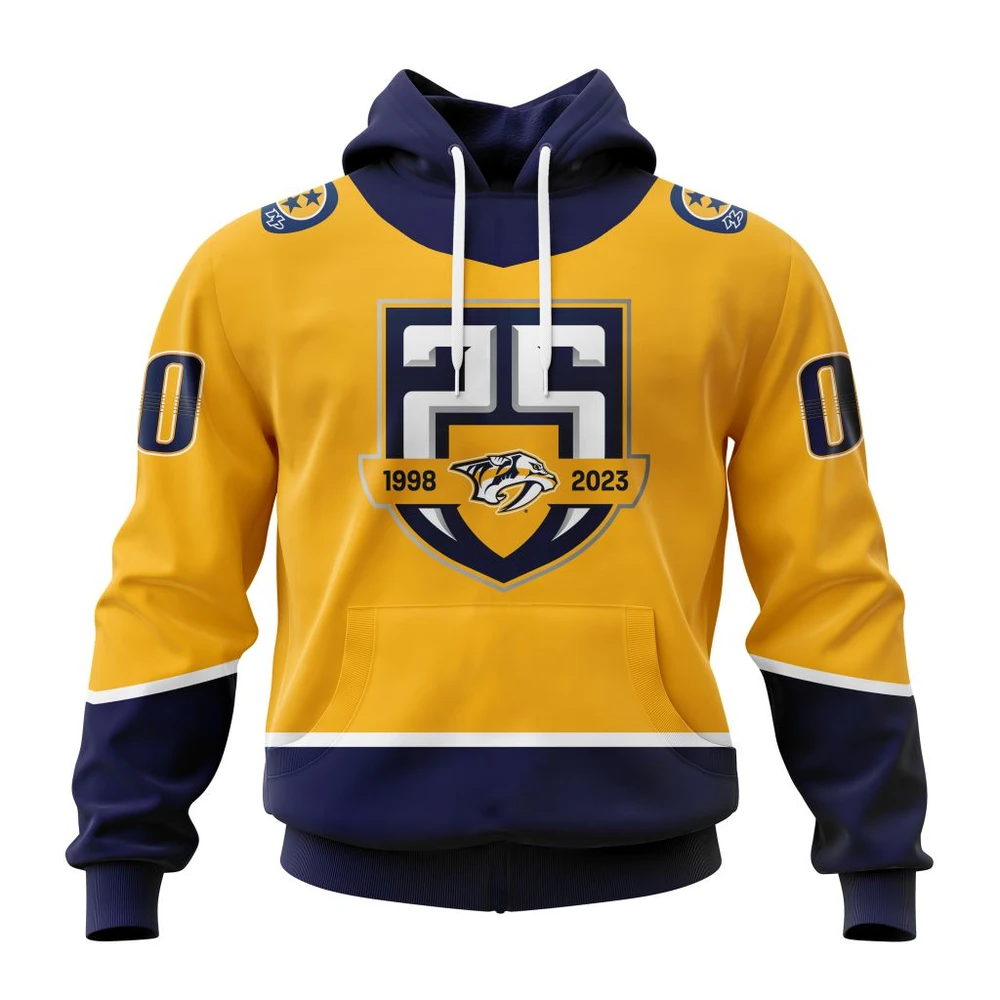 Hoodie NHL Nashville Predators Home With 25Th Anniversary Logo QTNHL080524A95HD