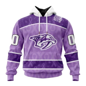 Hoodie NHL Nashville Predators New Lavender Hockey Fight Cancer St2301 QTNHL080524A1483HD