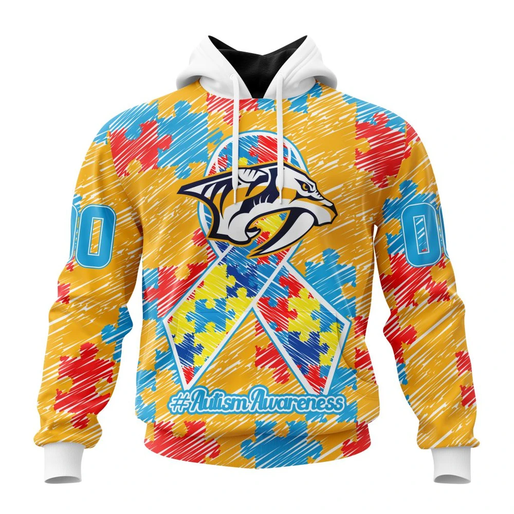 Hoodie NHL Nashville Predators Special Autism Awareness Design St2201 QTNHL080524A2473HD