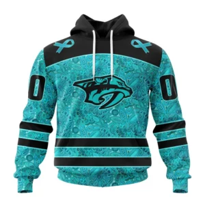 Hoodie NHL Nashville Predators Special Design Fight Ovarian Cancer St2201 QTNHL080524A2417HD