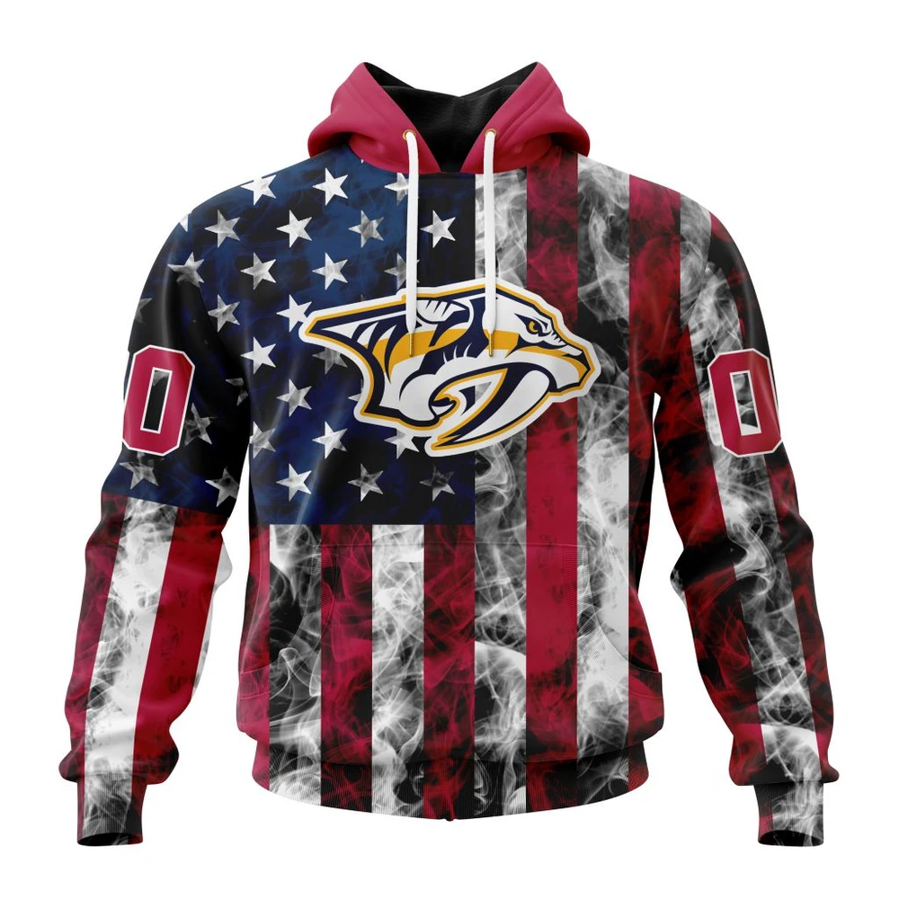 Hoodie NHL Nashville Predators Special Design For Independence Day The Fourth Of July St2401 QTNHL080524A487HD
