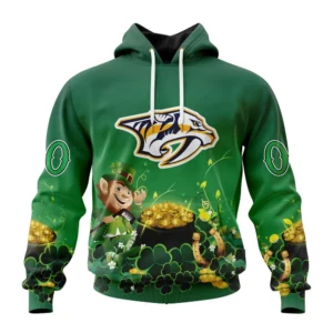 Hoodie NHL Nashville Predators Special Design For St. Patrick&apos;s Day St2403 QTNHL080524A899HD