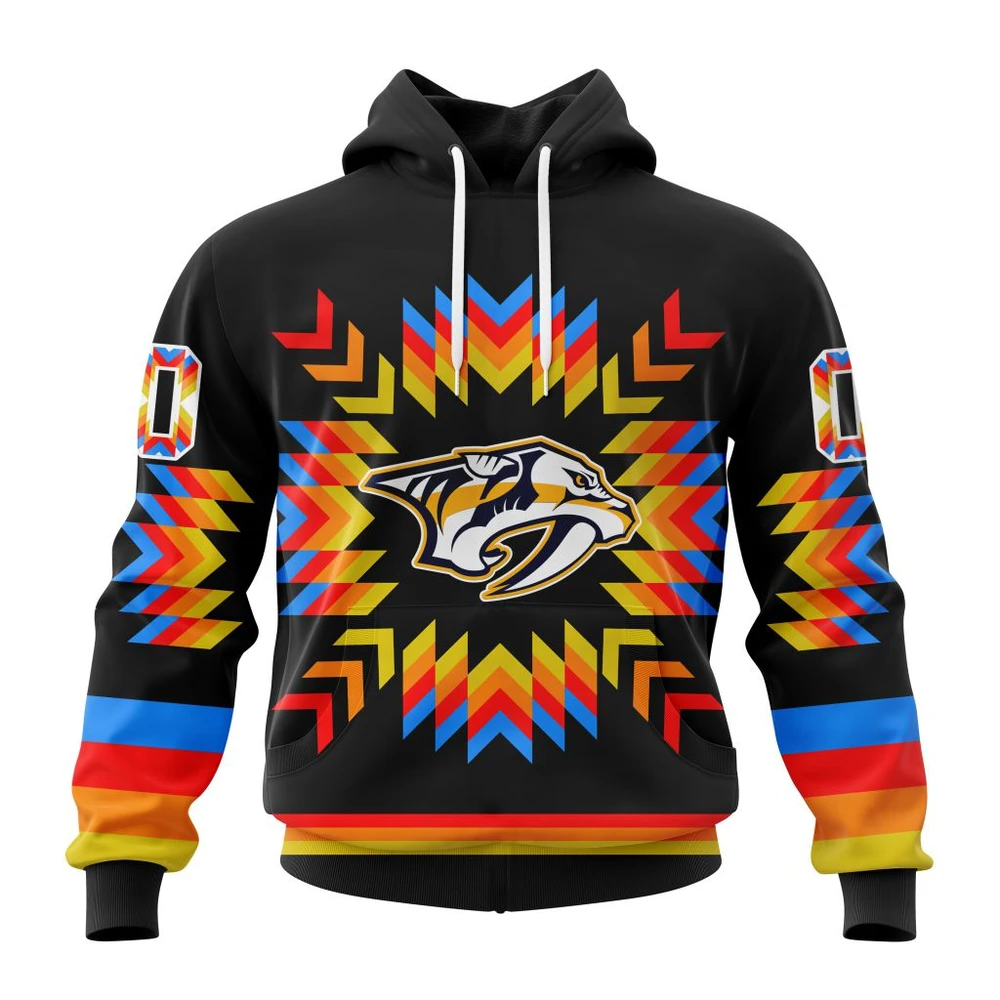 Hoodie NHL Nashville Predators Special Design With Native Pattern St2306 QTNHL080524A1025HD
