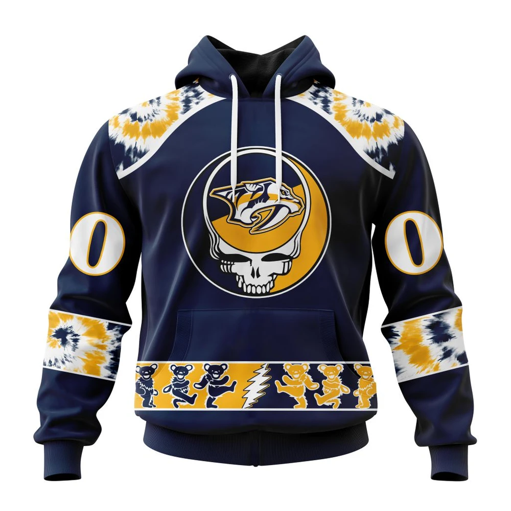 Hoodie NHL Nashville Predators Special Grateful Dead Design St2301 QTNHL080524A115HD