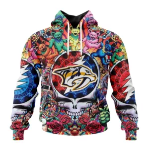 Hoodie NHL Nashville Predators Special Grateful Dead Design St2304 QTNHL080524A1888HD