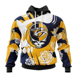 Hoodie NHL Nashville Predators Special Grateful Dead Design St2305 QTNHL080524A1276HD