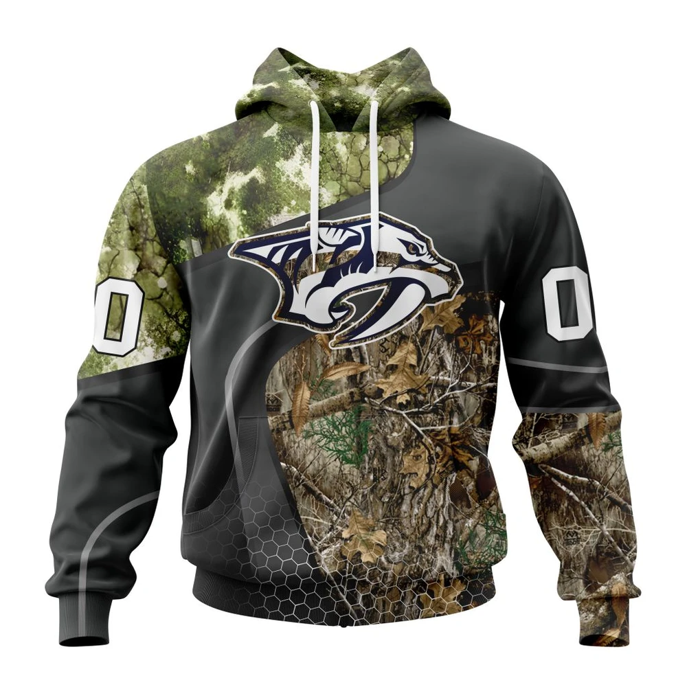 Hoodie NHL Nashville Predators Special Hunting Camo Design St2302 QTNHL080524A1313HD