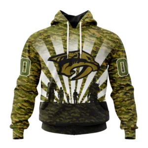 Hoodie NHL Nashville Predators Special Military Camo Kits For Veterans Day And Rememberance Day St2201 QTNHL080524A3473HD