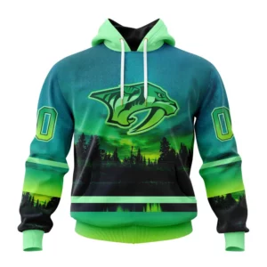 Hoodie NHL Nashville Predators Special Northern Lights Design St2302 QTNHL080524A1377HD