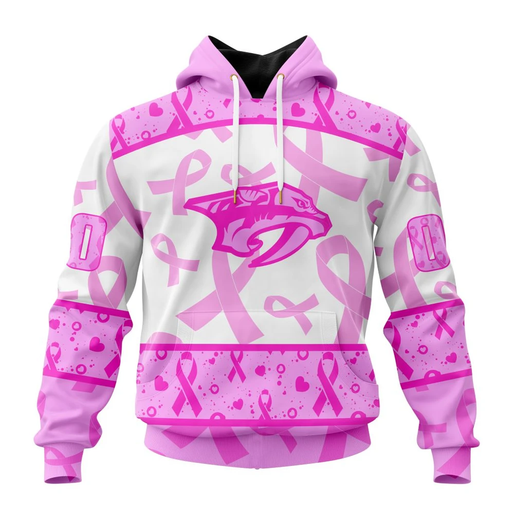 Hoodie NHL Nashville Predators Special Pink October Breast Cancer Awareness Month St2302 QTNHL080524A1861HD