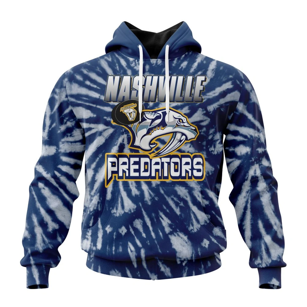 Hoodie NHL Nashville Predators Special Retro Vintage Tie Dye St2201 QTNHL080524A3069HD
