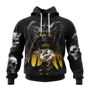 Hoodie NHL Nashville Predators Special Skull Art Design St2301 QTNHL080524A1213HD
