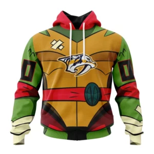 Hoodie NHL Nashville Predators Special Teenage Mutant Ninja Turtles Design St2301 QTNHL080524A2269HD