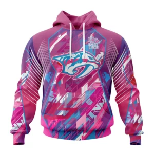 Hoodie NHL Nashville Predators, Specialized Design I Pink I Can! Fearless Again Breast Cancer QTNHL080524A3564HD