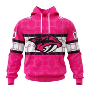 Hoodie NHL Nashville Predators, Specialized Design I Pink I Can! In October We Wear Pink Breast Cancer QTNHL080524A3619HD