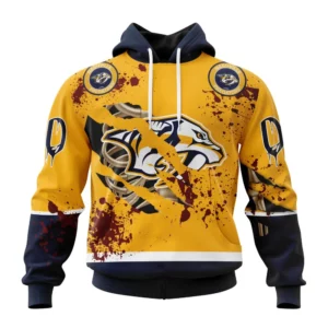 Hoodie NHL Nashville Predators, Specialized Design Jersey With Your Ribs For Halloween QTNHL080524A3504HD