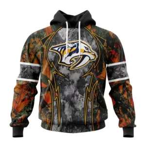 Hoodie NHL Nashville Predators, Specialized Design Wih Camo Concepts For Hungting In Forest QTNHL080524A3648HD