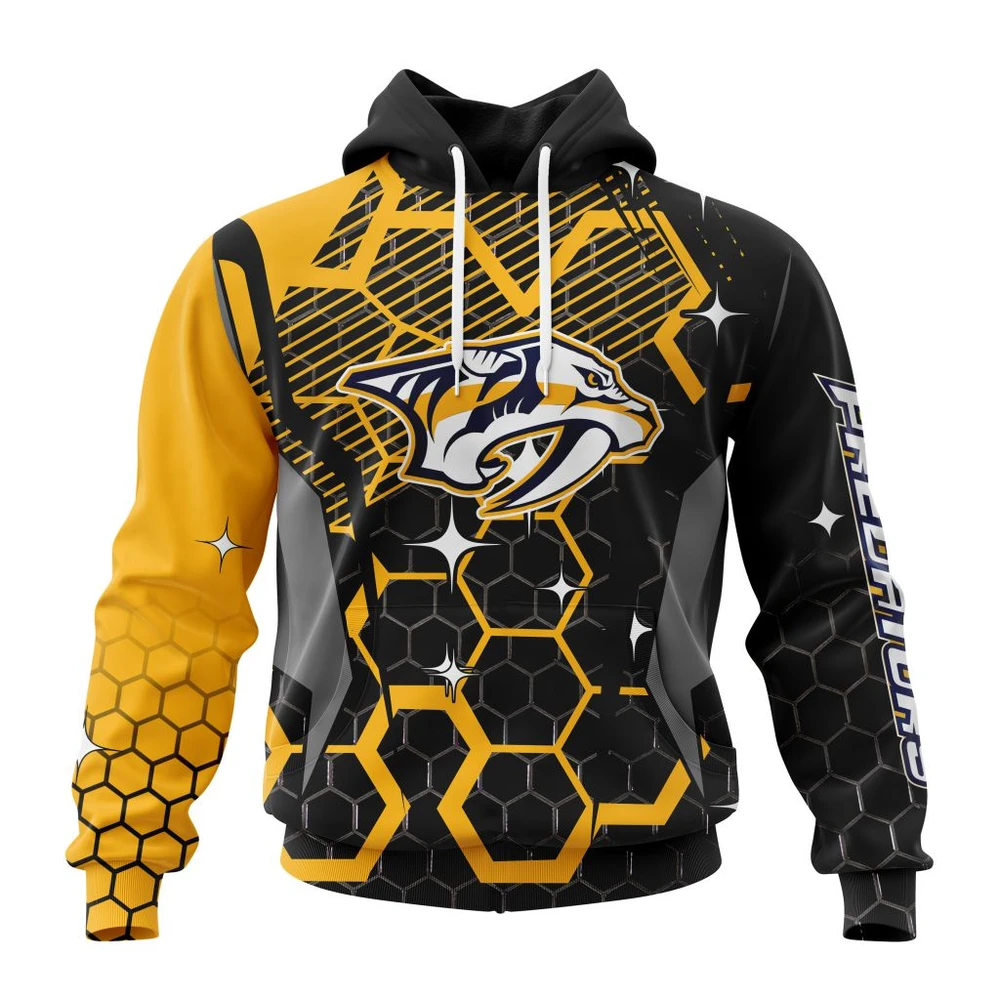 Hoodie NHL Nashville Predators, Specialized Design With Motocross Syle V0222 QTNHL080524A3385HD