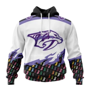 Hoodie NHL Nashville Predators, Specialized Kits In October We Stand Together We Can Beat Cancer QTNHL080524A3414HD