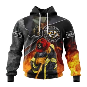 Hoodie NHL Nashville Predators, Specialized Kits To Honor Firefighter In Patriot Day We Will Never Forget QTNHL080524A3728HD