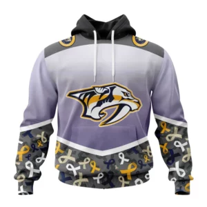 Hoodie NHL Nashville Predators, Specialized Sport Fights Again All Cancer V0122 QTNHL080524A3356HD