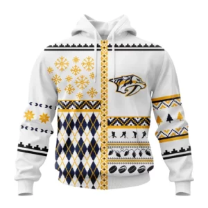 Hoodie NHL Nashville Predators, Specialized Unisex Christmas Is Coming V01 QTNHL080524A2908HD