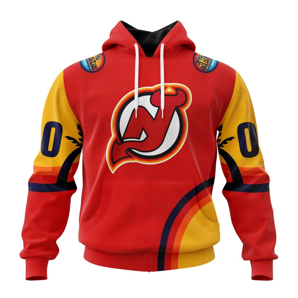 Hoodie NHL New Jersey Devils Special All-Star Game Design With Florida Sunset QTNHL080524A2595HD