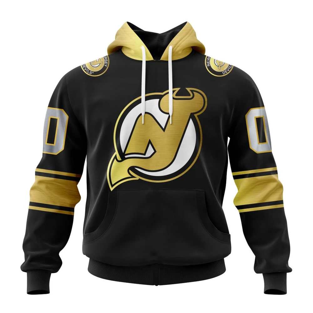 Hoodie NHL New Jersey Devils Special Black And Gold Design St2401 QTNHL080524A770HD