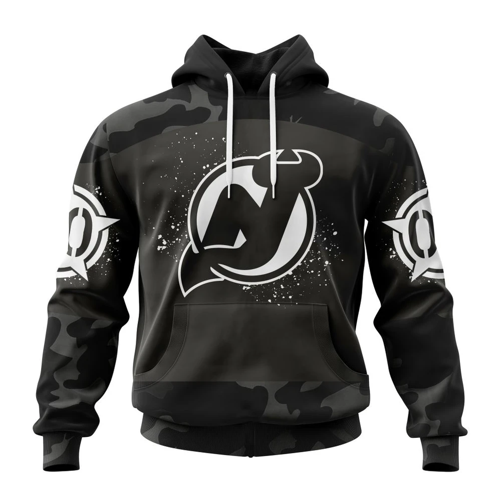 Hoodie NHL New Jersey Devils Special Black Camo Design For Veterans Day St2304 QTNHL080524A1611HD