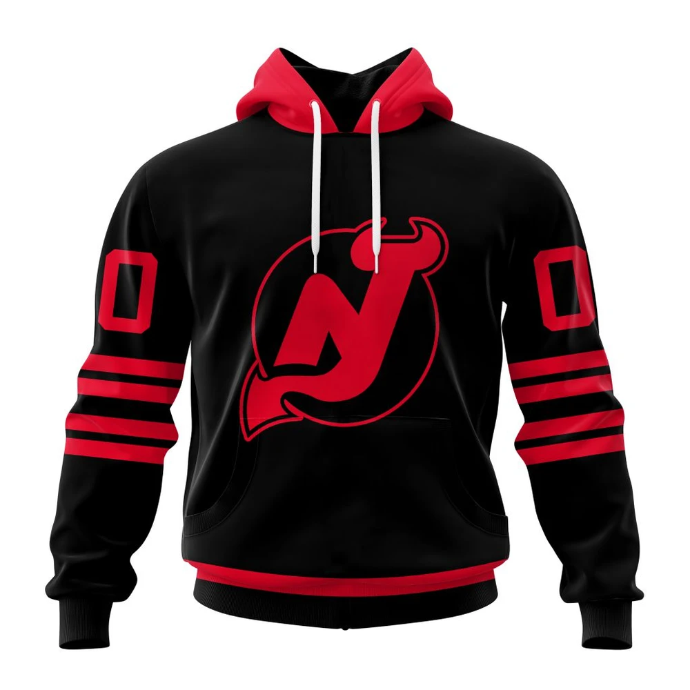Hoodie NHL New Jersey Devils Special Blackout Design St2401 QTNHL080524A598HD