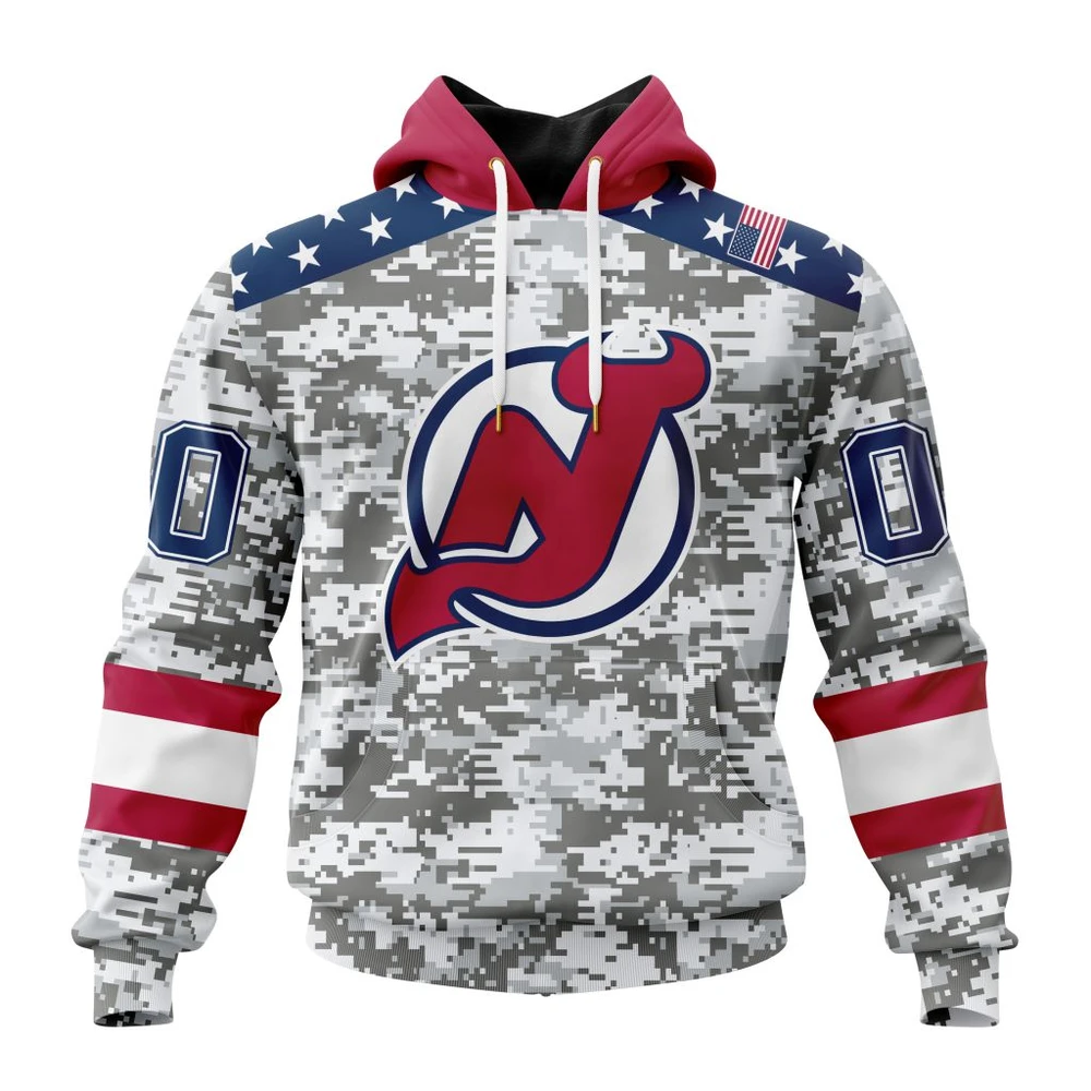 Hoodie NHL New Jersey Devils Special Camo Design For Veterans Day St2301 QTNHL080524A226HD
