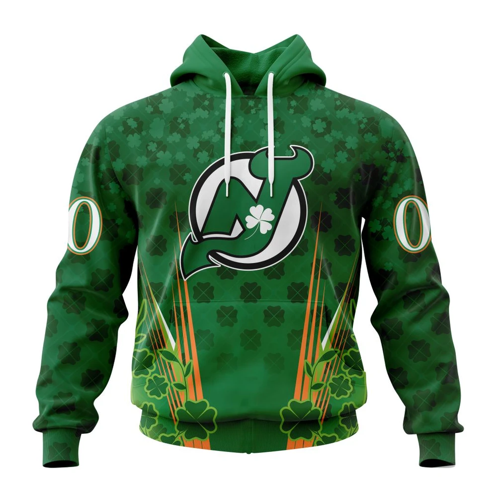 Hoodie NHL New Jersey Devils Special Design For St. Patrick's Day St2402 QTNHL080524A173HD