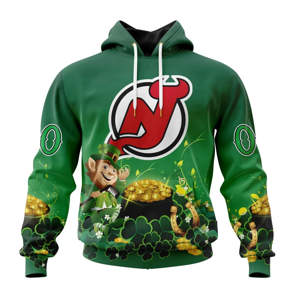 Hoodie NHL New Jersey Devils Special Design For St. Patrick's Day St2403 QTNHL080524A900HD